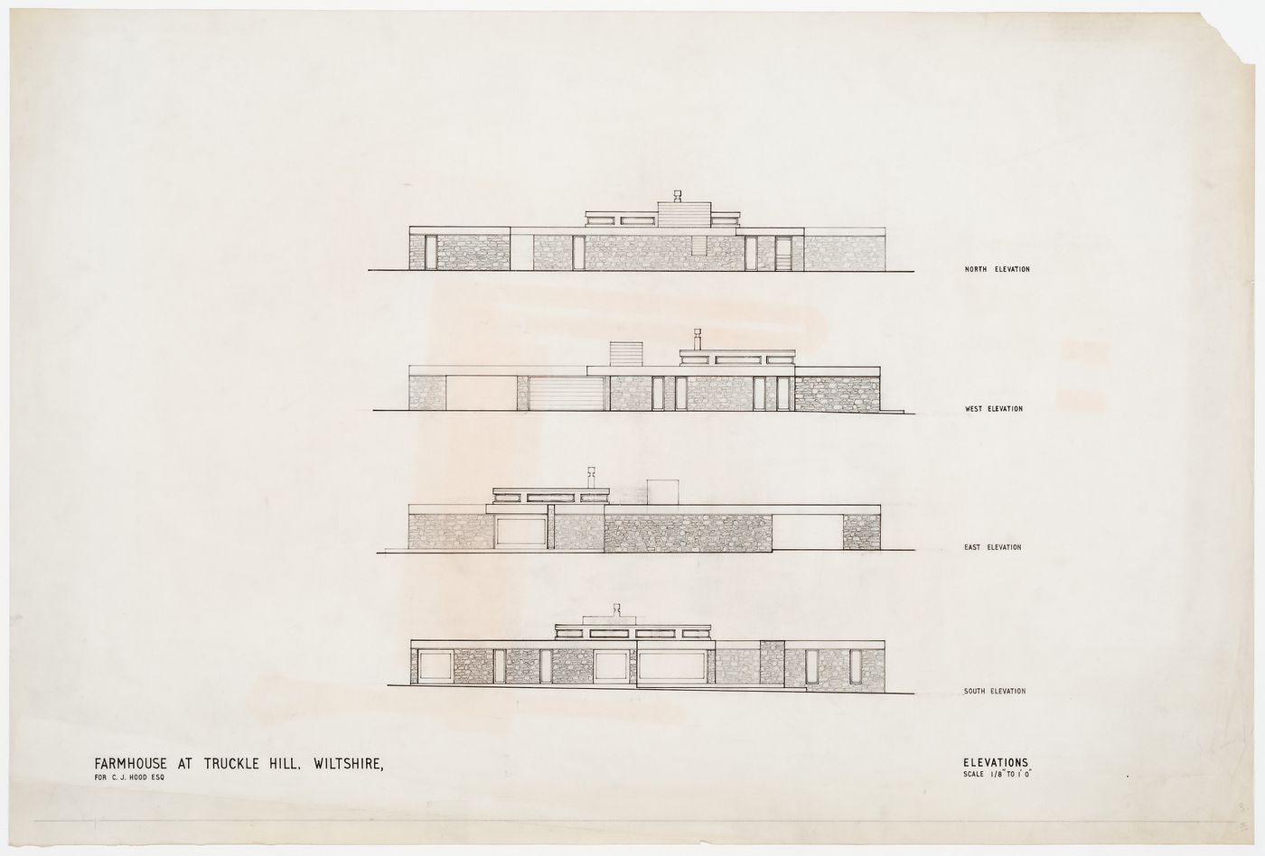 Elevations for Farmhouse at Truckle Hill, Wiltshire