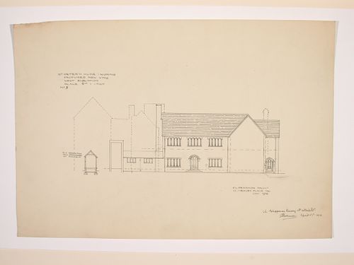 St. Peter's Home, Woking: West elevation for the new wing