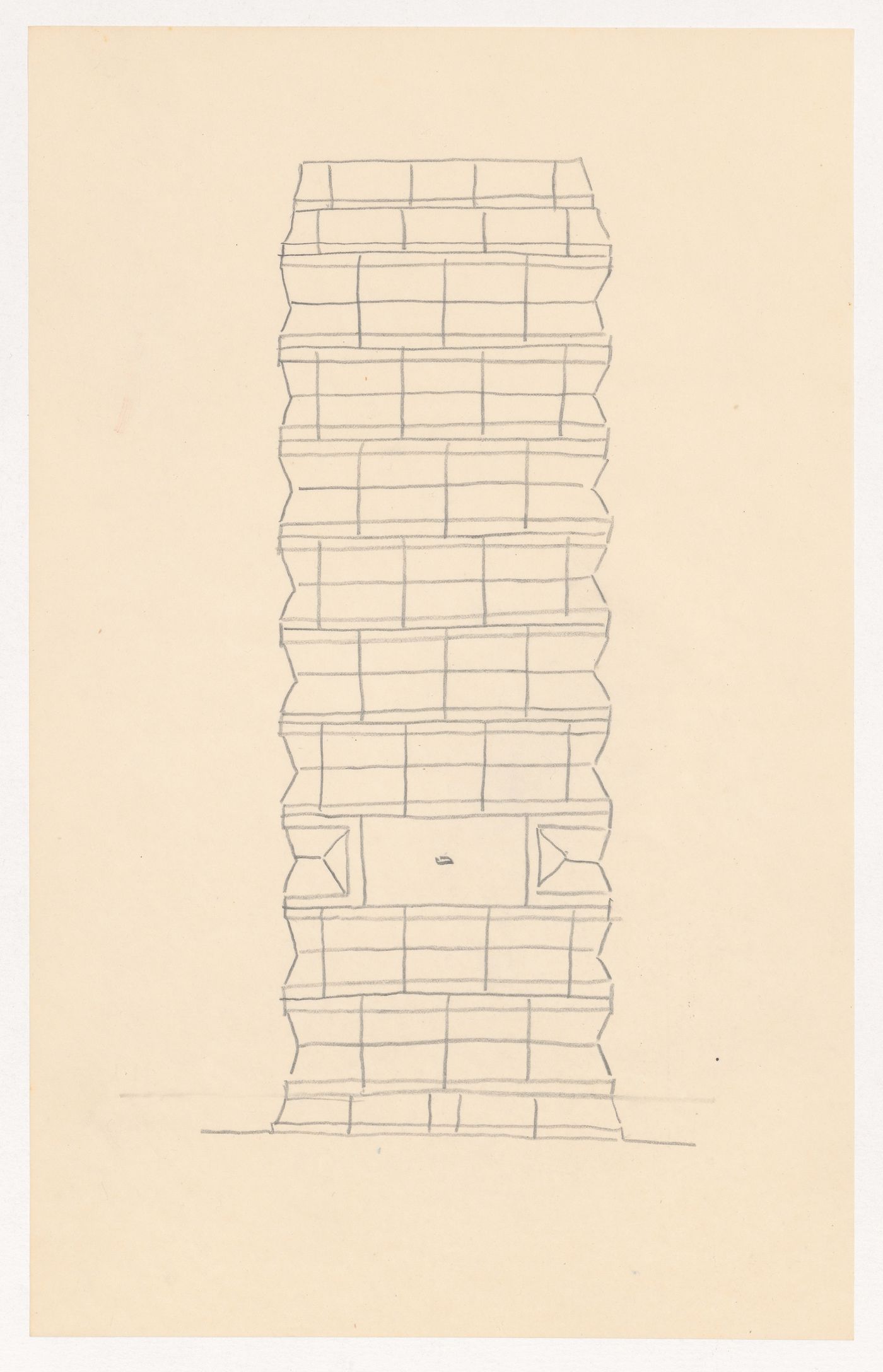 Design for a tiled stove with faceted sides
