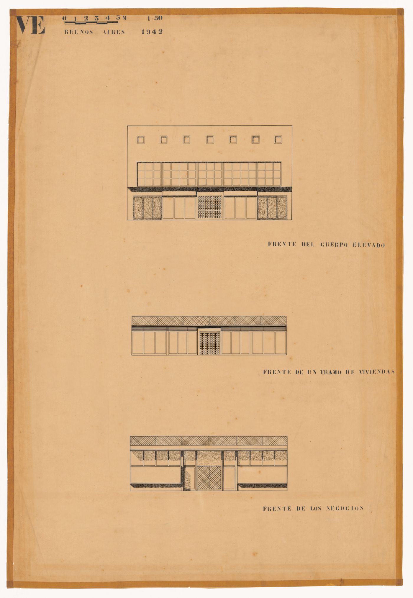 Elevations for Viviendas en el espacio, Buenos Aires, Argentina