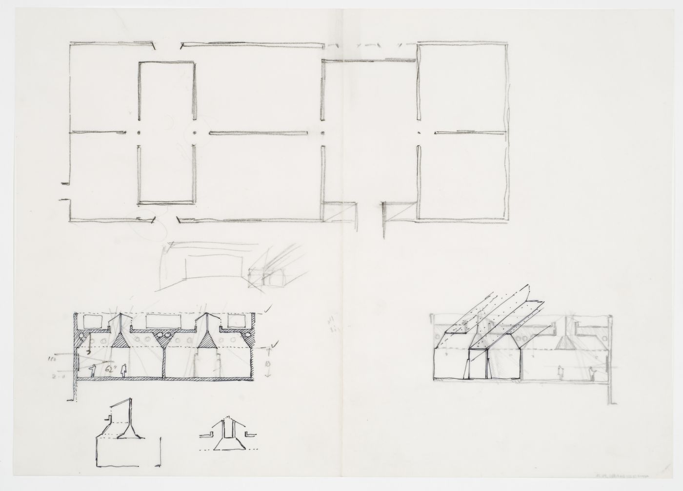 Clore Gallery, London, England: plan, sections and details