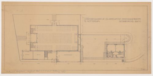 Ground floor plan for the church for Kiefhoek Housing Estate, Rotterdam, Netherlands