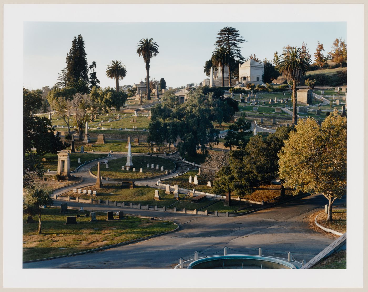 Viewing Olmsted: Overview, late afternoon, Mountain View Cemetery, Oakland, California