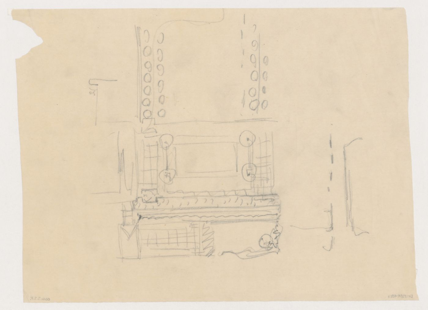 Sketch site plan showing the reflecting the pool for the Congress Hall Complex, The Hague, Netherlands