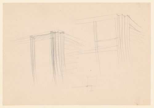 Preliminary drawing for mullions and detail for the curtain wall corner, Promontory Apartments, Chicago