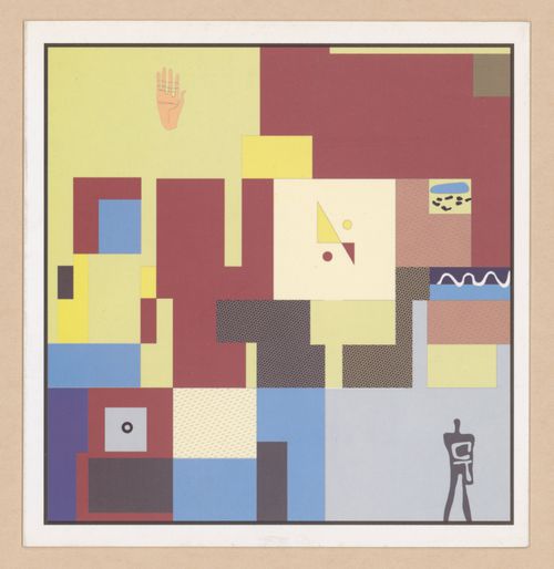 Card with abstract forms designed by Aditya Prakash, based on Le Corbusier’s tapestries in the High Court of Chandigarh, India