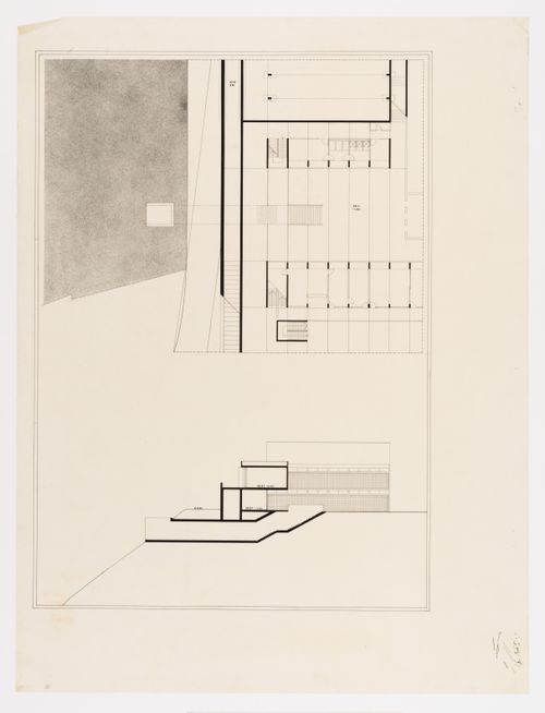Plan and section, Scuola media a San Sabba, Trieste, Italy