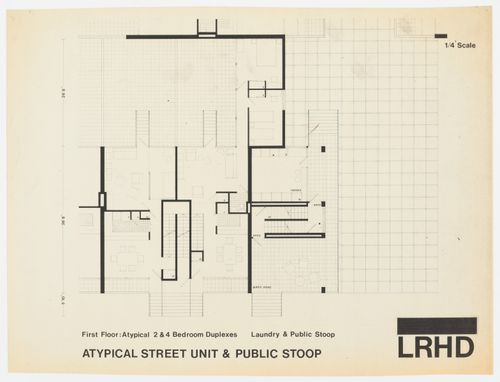 Stoop plan for the Low Rise High Density housing project, The Institute for Architecture and Urban Studies (IAUS)
