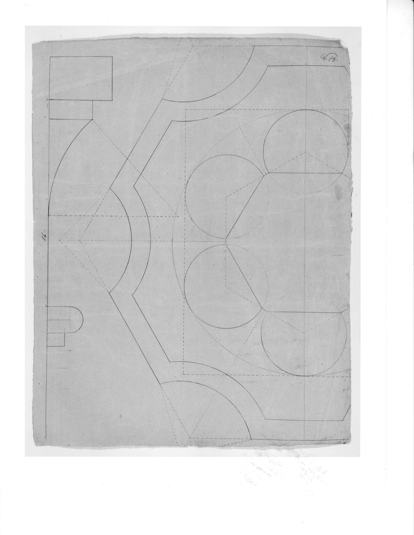 Plan for a column and section for a decorative detail for Notre-Dame de Montréal