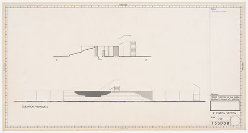 Westpen: elevation from side "S" and section (X-X')