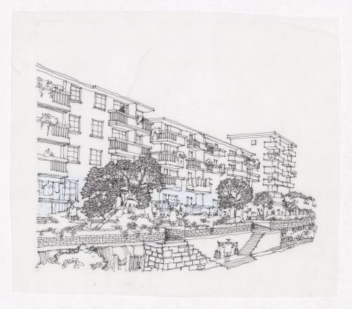 Illustration showing new development for the Sichuan housing project for "Housing a Billion: Village Upgrading: Jianlu, China" publication