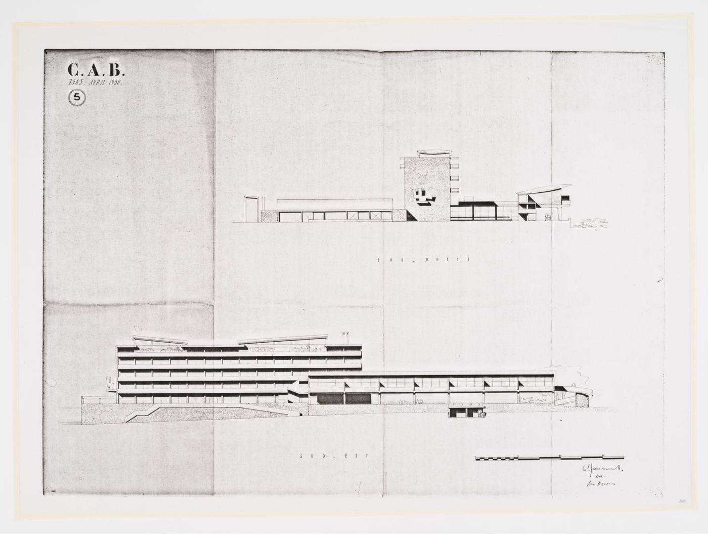 Elevation for the Centre d'apprentissage in Béziers, France