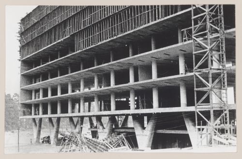 View of Palace of Agriculture, under construction, São Paulo, Brazil
