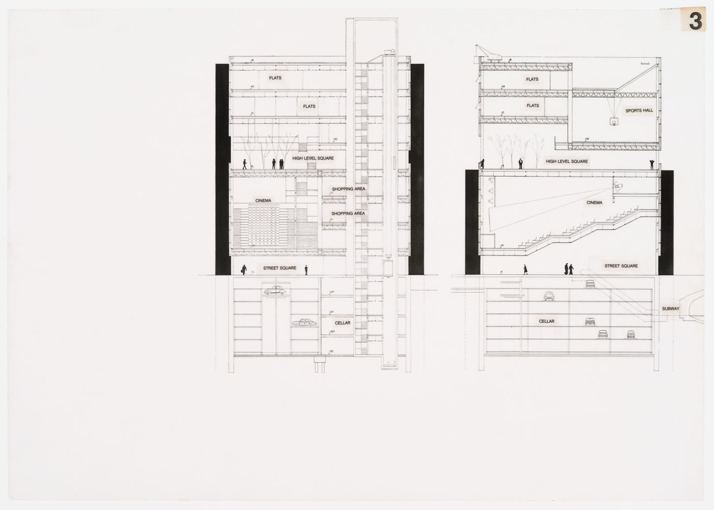 Sections, Concurso Zephyr: torres mixtas autosufficientes, Madrid, Spain