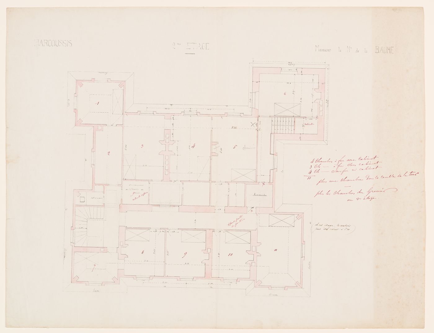 Château de Marcoussis: Second floor plan