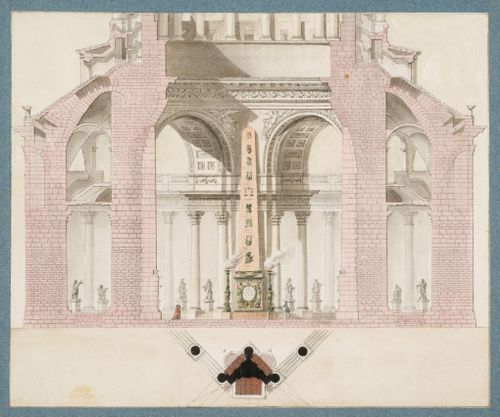 Projet de décoration du Panthéon : Coupe transversale / Project for the decoration of the Pantheon: Transverse section
