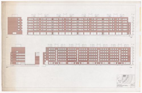 Elevations for Ceramique Terrein Blocos de habitação e escritórios, Maastrich, the Netherlands