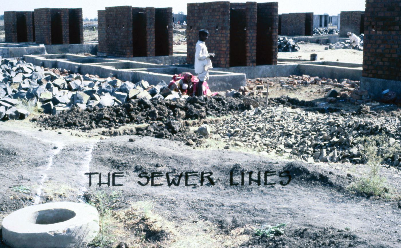 View of Aranya township during construction of sanitary installation used for the Human Settlement Training Package "Package 2: Affordable Urban Design"
