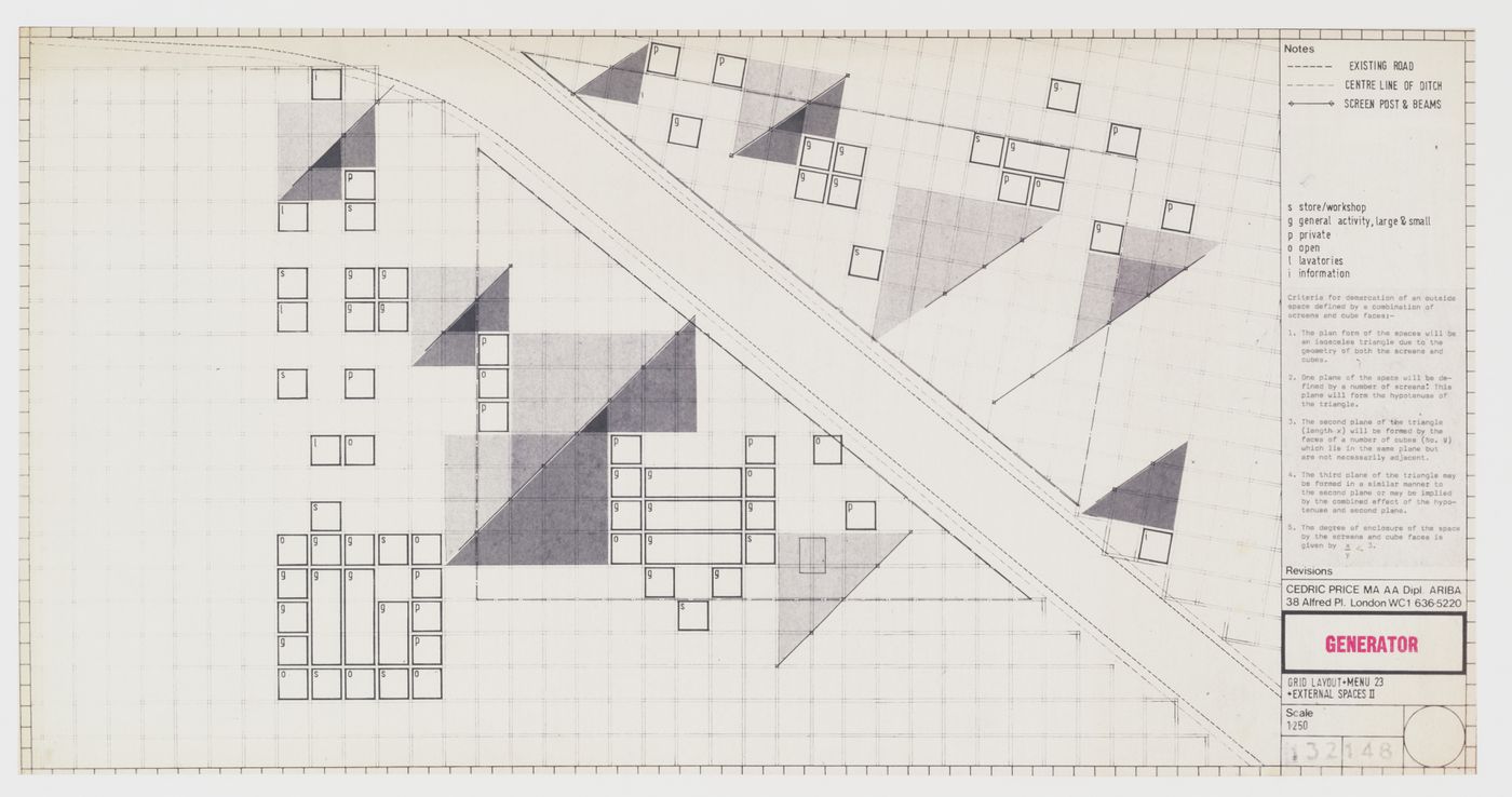 Generator project, White Oak Plantation, Yulee, Florida: grid layout, Menu 23 and External Spaces II