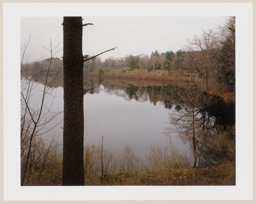 Viewing Olmsted: View of the house from across Lake Wenham, Morraine Farm; The John C. Phillips Estate, North Beverly, Massachusetts