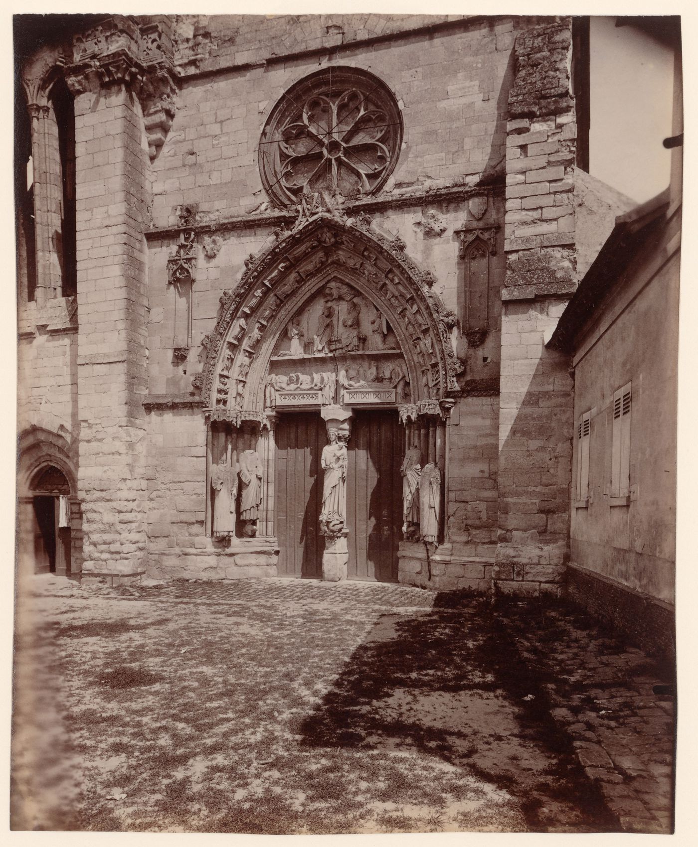 Detail of portal, Église de Longpont, Longpont, France