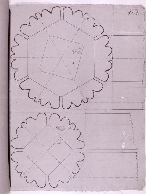 Plans and partial elevations for decorative details for the high altar for Notre-Dame de Montréal
