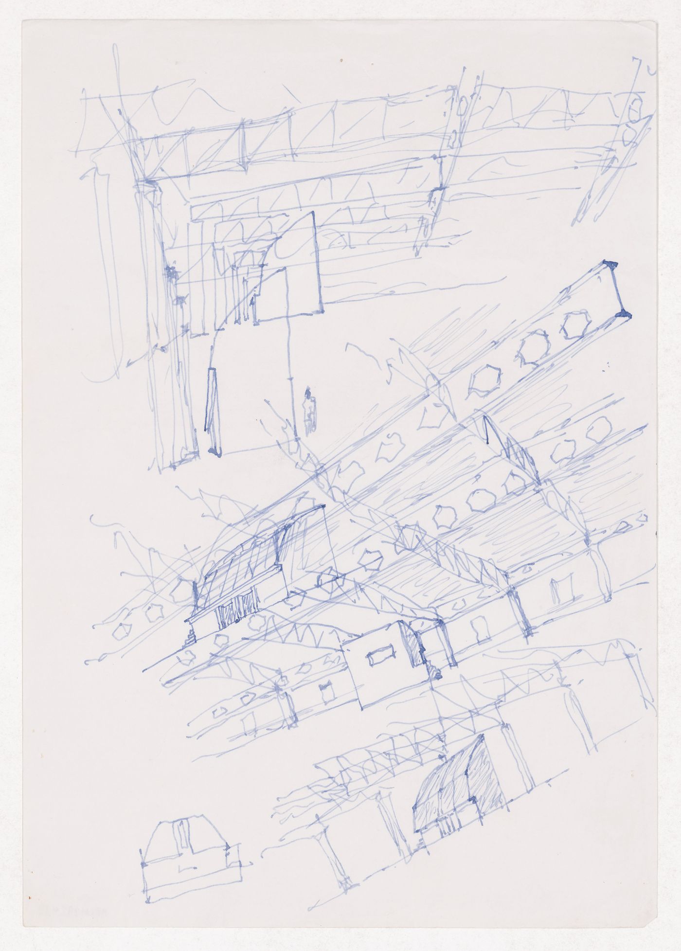 Sketch interior perspectives for Vitra International, Weil am Rhein, Germany