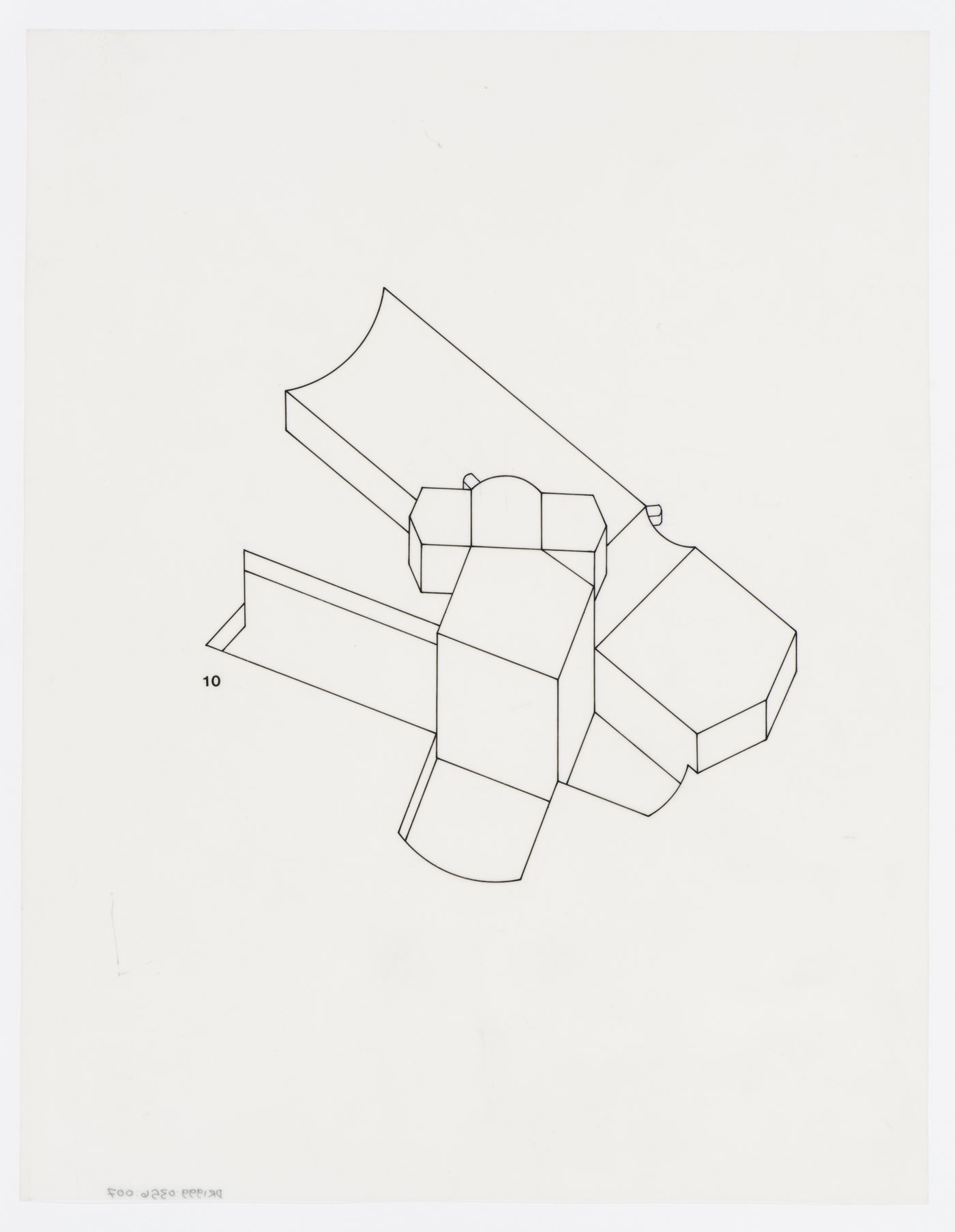 Axonometric projection for Biozentrum - Biology Center for the J.W. Goethe University, Frankfurt am Main, Germany