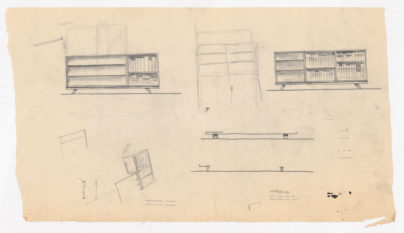 Furniture sketches for Residence of Mr. & Mrs. John C. Parkin, North York, Ontario
