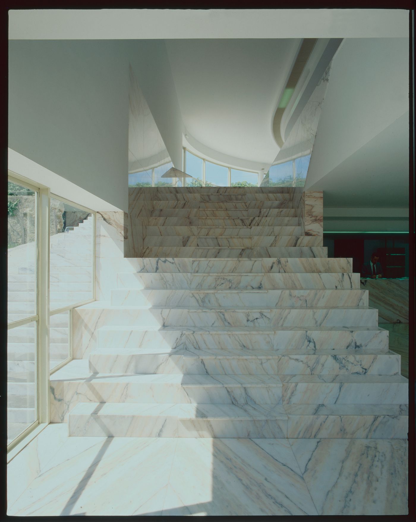 View of interior stairs of Banco Borges & Irmão II [Borges & Irmão bank II], Vila do Conde, Portugal