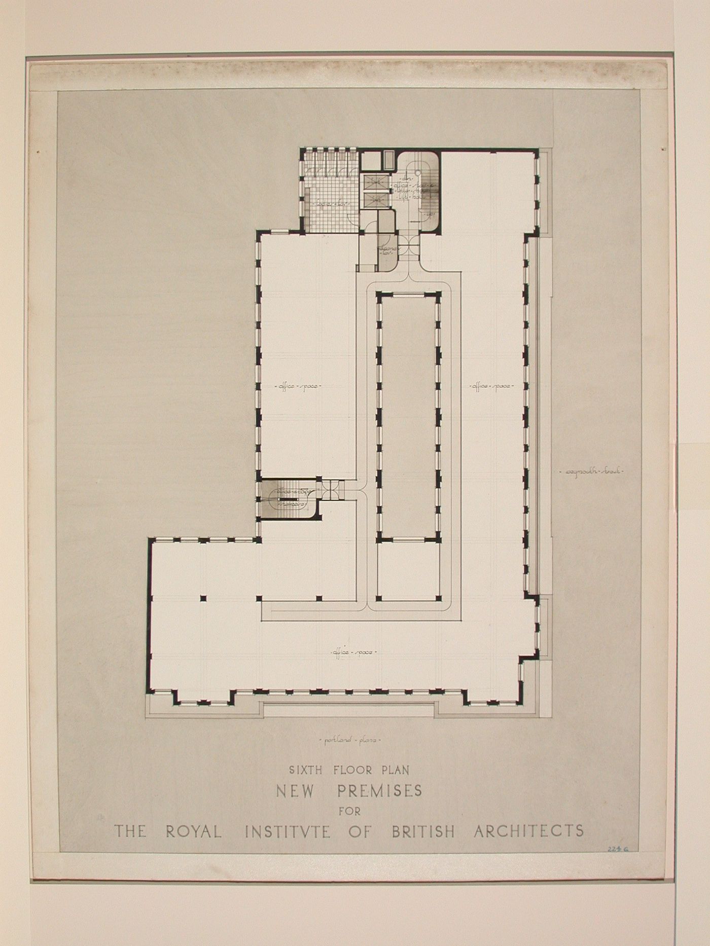 New premises for the Royal Institute of British Architects: Plan of the sixth floor
