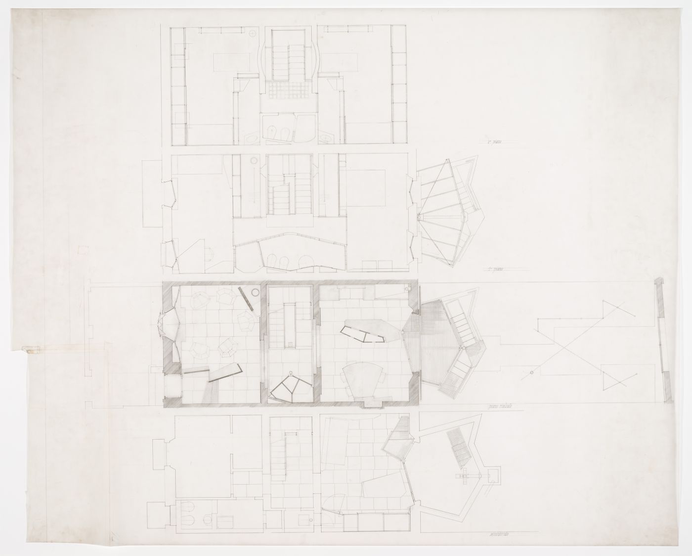 Floor plans for Casa Frea, Milan, Italy