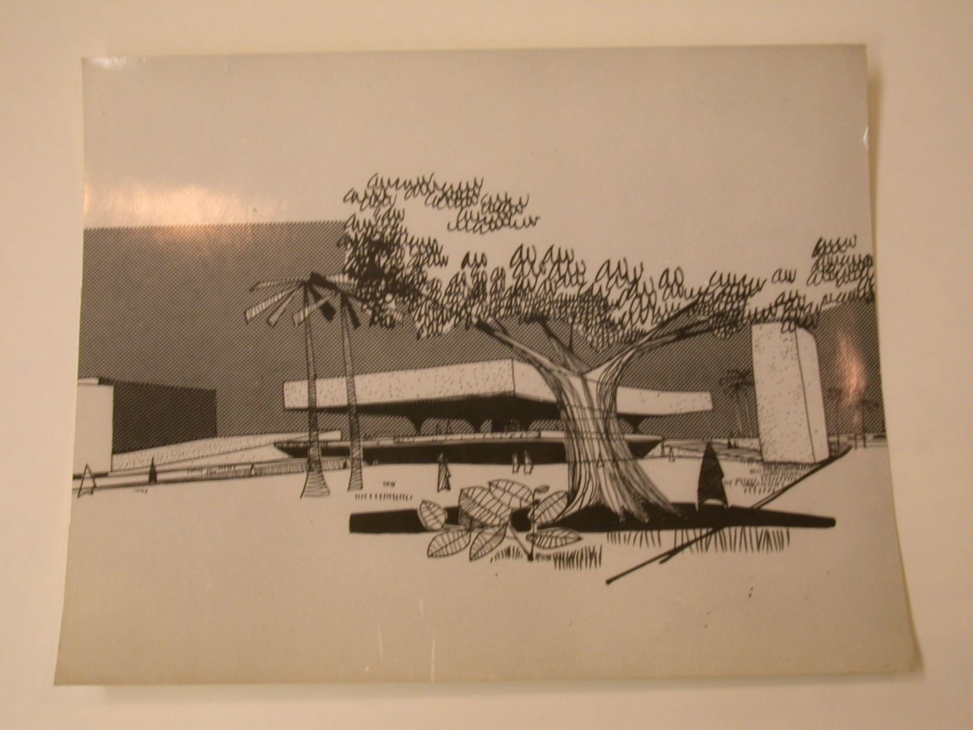 Photographie d'un dessin, Civic Centre, New Delhi, Inde : Perspective