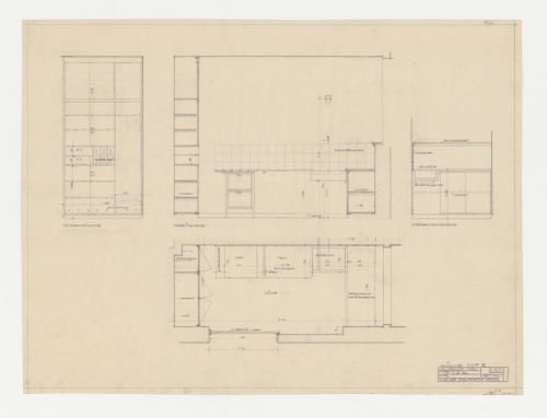 Plan and elevations for a type E kitchen, Hellerhof Housing Estate, Frankfurt am Main, Germany