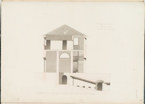 Cross section for a manège, Parc de Clichy