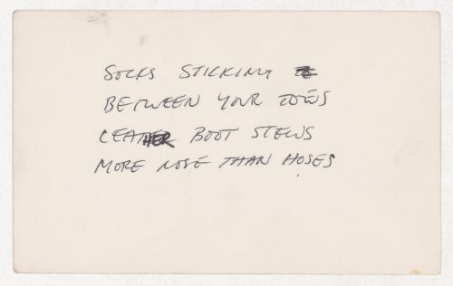 Socks sticking between your toes / Leather boots stews more nose than hoses