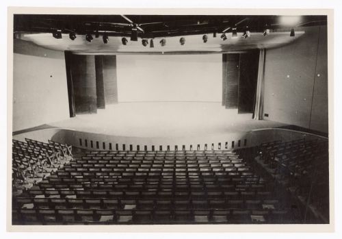 Photograph of auditorium interior for Tagore Theatre project, Chandigarh, India