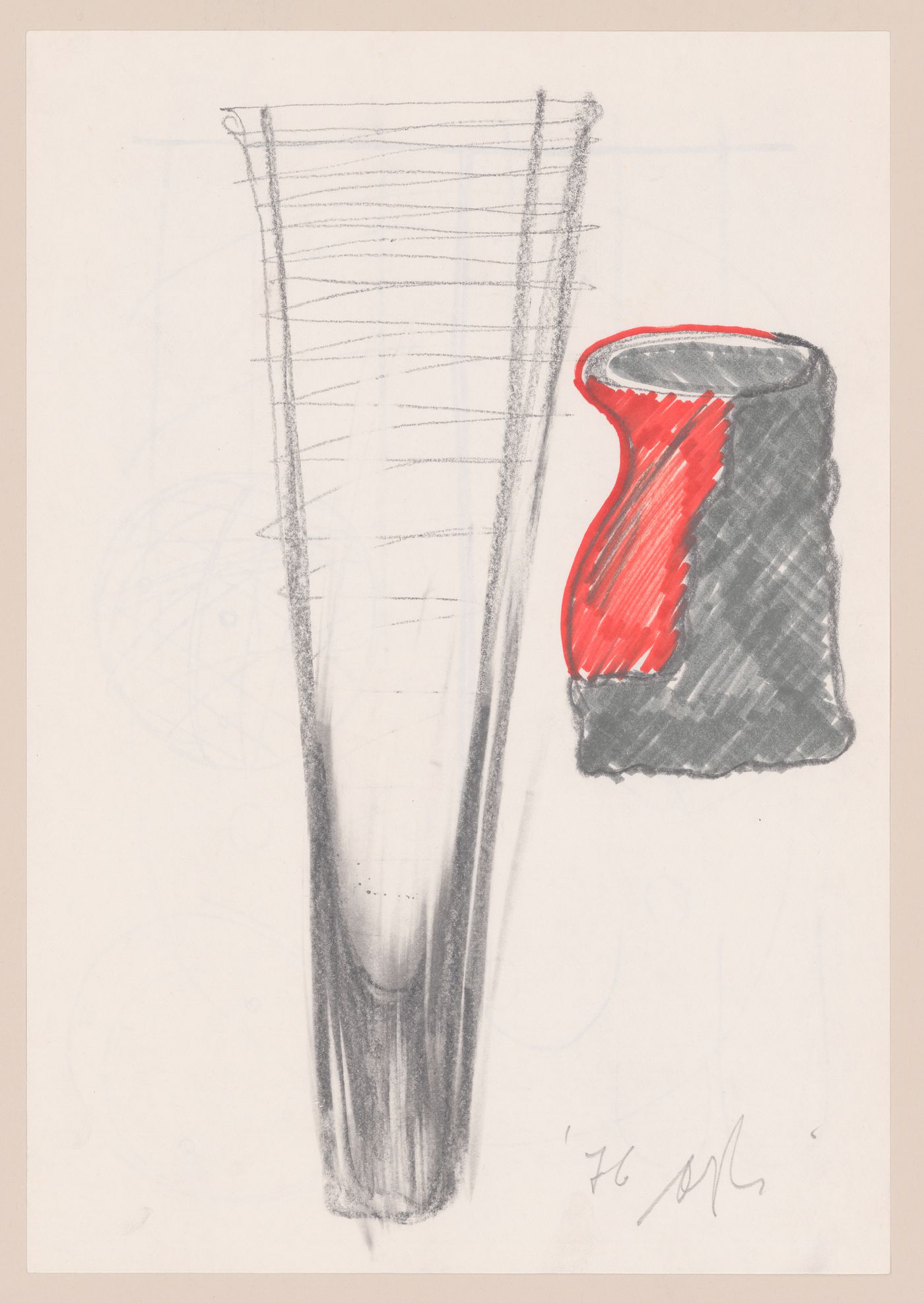 Sketch (from the project-file "Sketches and drawings on various projects, including lamp designs, 1970s-1980s")