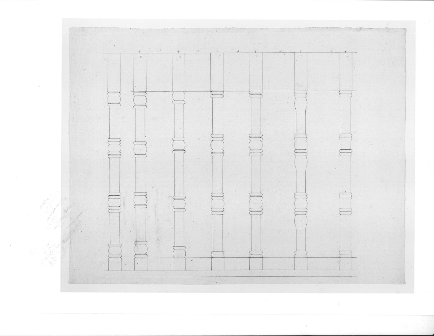 Elevation for balusters for Notre-Dame de Montréal