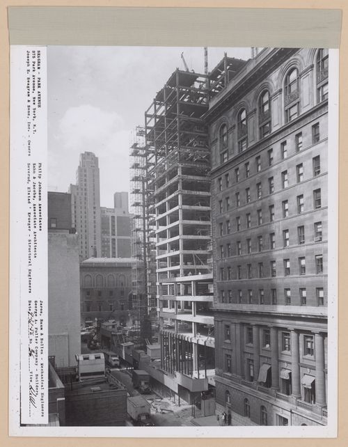 Seagram building under construction, 375 Park avenue, New York, N.Y., north-west view