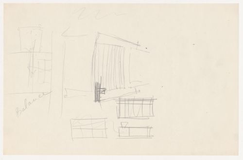 Sketch plans for an auditorium for Illinois Institute of Technology, with unidentified sketch plans