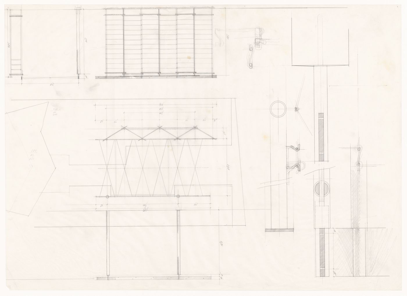 Elevation, sections and details for Casa Frea, Milan, Italy