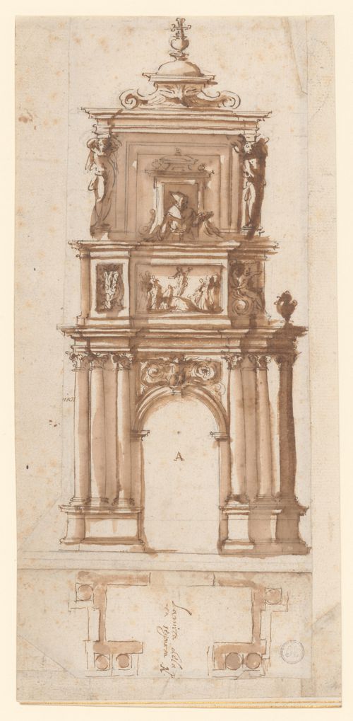 Elevation and plan of a tabernacle