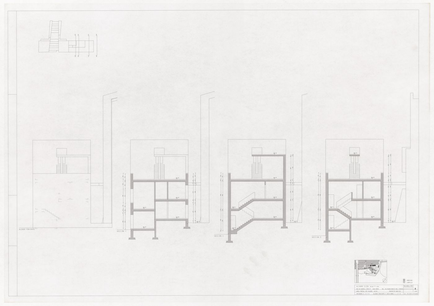 Sections and elevation for Reconstrução do Portal de Riquer, Alcoi-Valencia, Spain