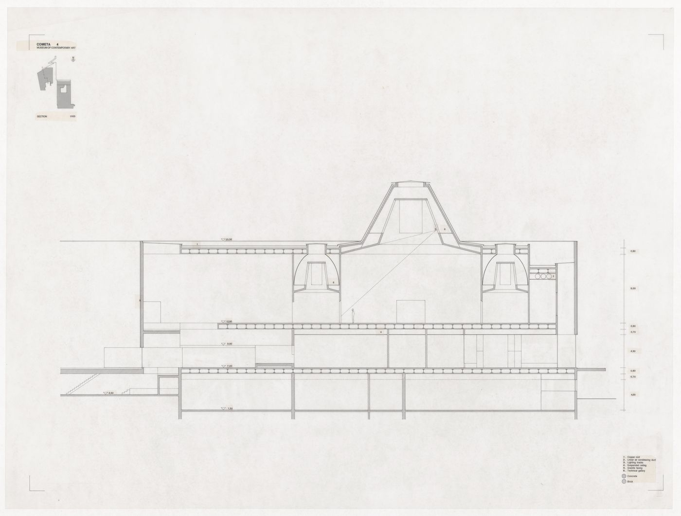 Section for Museu de Arte Contemporânea para Helsínquia, Helsinki, Finland