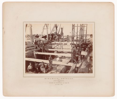 Miramichi Bridges under construction, Miramichi Bay, New Brunswick