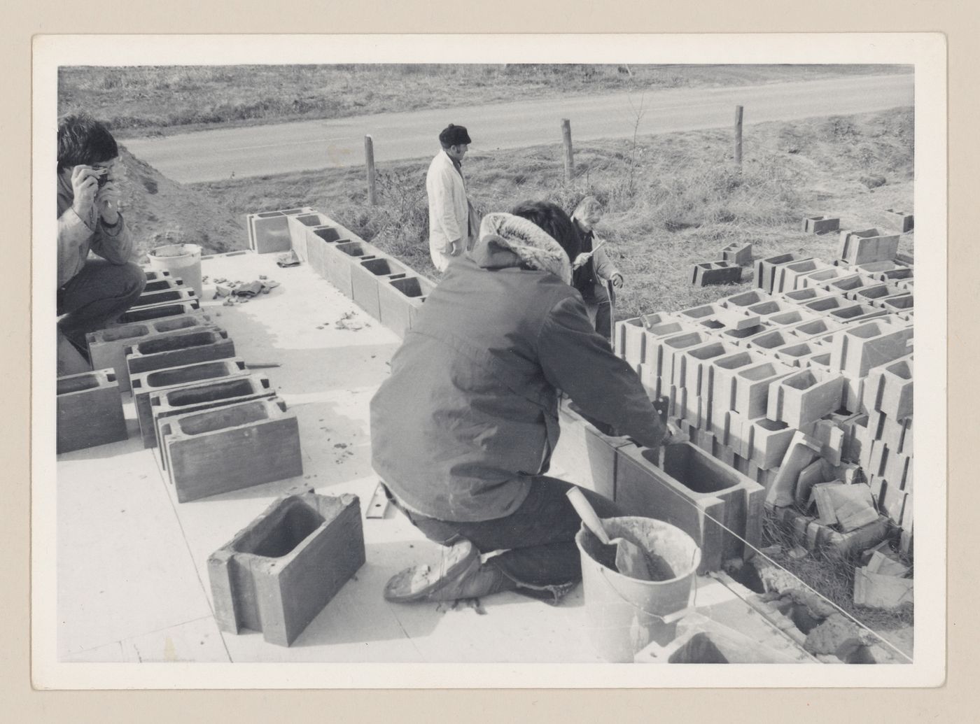 View of Maison Lessard under construction in Saint-François-du-Lac, Québec