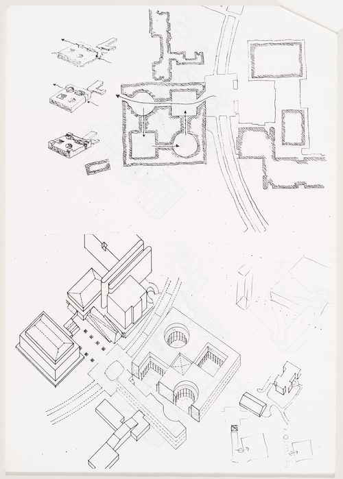 Science Library, University of California at Irvine, California: plan and axonometrics