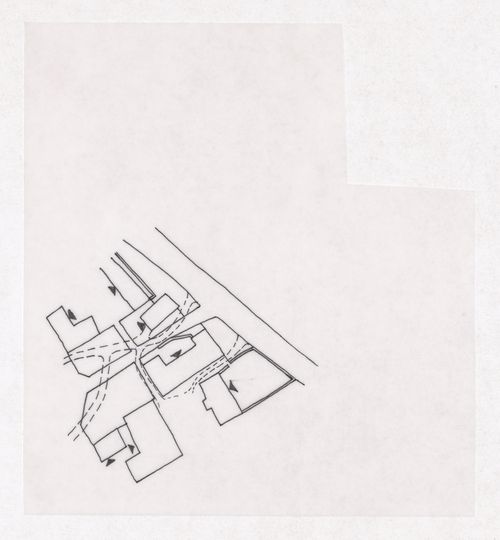Plan showing a road adjustments for the Sichuan housing project for "Housing a Billion: Village Upgrading: Jianlu, China" publication