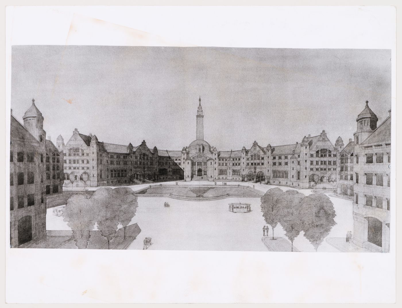 Photograph of a rendering for the General volksplein [Public Square], The Hague, Netherlands